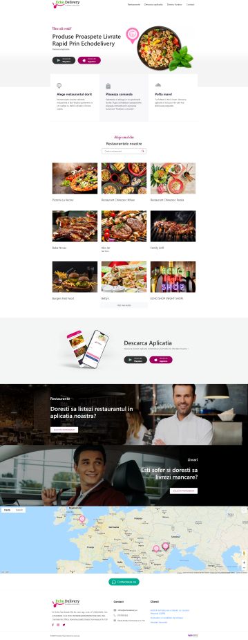 Echo Delivery - Presentation website dedicated to the Mobile App and the registered restaurants